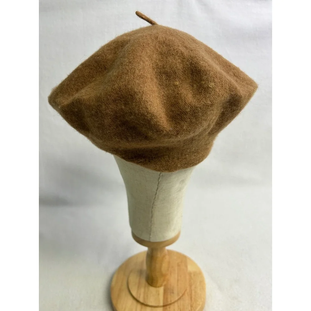 French Parisian Dark Academia Target Women OS Brown Wool Blend Beret Hat
